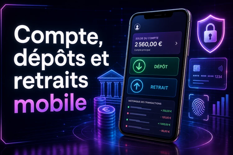 Compte, dépôts et retraits depuis la magius mobile app